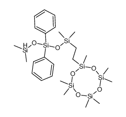 1-hydro-1,1,5,5-tetramethyl-3,3-diphenyl-5-<2-(heptamethylcyclotetrasiloxanyl)ethyl>trisiloxane Structure