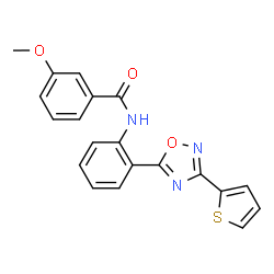 3-methoxy-N-{2-[3-(thiophen-2-yl)-1,2,4-oxadiazol-5-yl]phenyl}benzamide结构式