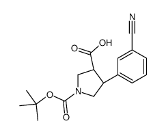 (3R,4S)-1-(TERT-BUTOXYCARBONYL)-4-(3-CYANOPHENYL)PYRROLIDINE-3-CARBOXYLIC ACID structure