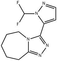 3-[1-(difluoromethyl)-1H-pyrazol-5-yl]-6,7,8,9-tetrahydro-5H-[1,2,4]triazolo[4,3-a]azepine结构式