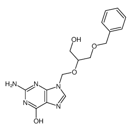 6H-Purin-6-one, 2-amino-1,9-dihydro-9-[[1-(hydroxyMethyl)-2-(phenylmethoxy)ethoxy]Methyl]- picture