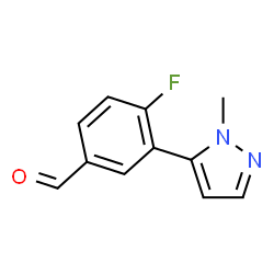 4-fluoro-3-(1-methyl-1H-pyrazol-5-yl)benzaldehyde Structure