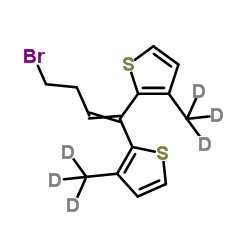 2,2'-(4-Bromo-1-butene-1,1-diyl)bis[3-(2H3)methylthiophene]结构式