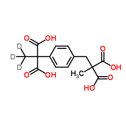 {4-[1,1-Dicarboxy(2H3)ethyl]benzyl}(methyl)malonic acid Structure