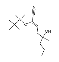 2-tert-Butyldimethylsilyloxy-5-hydroxy-5-methyl-2-octennitril结构式