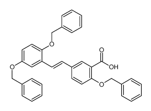 (E)-5-[2-(Beznyloxy)2-[2,5-bis(benzyloxy)phenyl]ethenyl]-benzoic Acid Structure