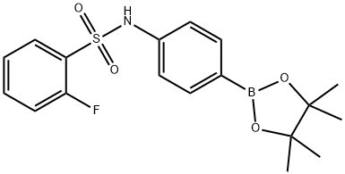 Pinacol 4-(2-fluorobenzenesulfonamide) phenylboronic acid pinacol ester structure