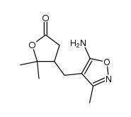 (+/-)-3-(5'-amino-3'-methylisoxazol-4'-ylmethyl)-4,4-dimethylbutanolide Structure