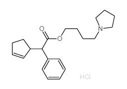 4-pyrrolidin-1-ylbutyl 2-(1-cyclopent-2-enyl)-2-phenyl-acetate结构式