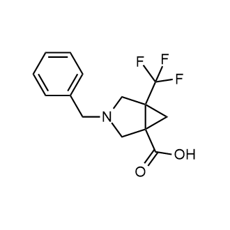 3-Benzyl-5-(trifluoromethyl)-3-azabicyclo[3.1.0]hexane-1-carboxylicacid structure