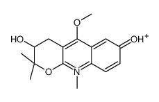 5-methoxy-2,2,10-trimethyl-3,4-dihydropyrano[2,3-b]quinolin-10-ium-3,7-diol结构式