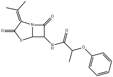 N-[2-(1-Methylethylidene)-3,7-dioxo-4-thia-1-azabicyclo[3.2.0]heptan-6-yl]-2-phenoxypropanamide结构式