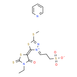 3-[2-(3-ethyl-4-oxo-2-thioxothiazolidin-5-ylidene)-5-(methylthio)-1,3,4-thiadiazol-3(2H)-propanesulphonic acid, compound with pyridine (1:1) structure