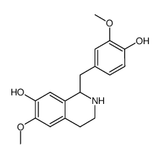 (+/-)-1,2,3,4-tetrahydro-1-(4'-hydroxy-3'-methoxybenzyl)-6-methoxyisoquinolin-7-ol Structure