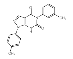 1H-Pyrazolo[3,4-d]pyrimidine-4,6(5H,7H)-dione,5-(3-methylphenyl)-1-(4-methylphenyl)- structure