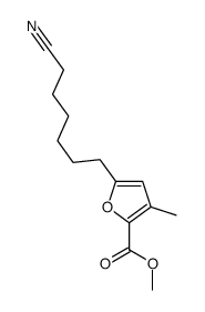 methyl 5-(6-cyanohexyl)-3-methylfuran-2-carboxylate结构式