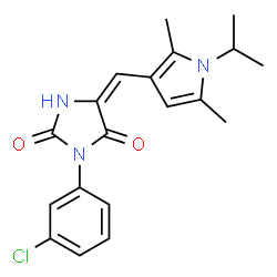 (5E)-3-(3-chlorophenyl)-5-{[2,5-dimethyl-1-(propan-2-yl)-1H-pyrrol-3-yl]methylidene}imidazolidine-2,4-dione Structure