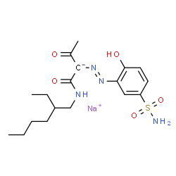 2-[[5-(Aminosulfonyl)-2-hydroxyphenyl]azo]-N-(2-ethylhexyl)-3-oxo-2-sodiobutanamide结构式