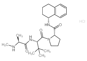 (S)-1-((S)-3,3-DIMETHYL-2-((S)-2-(METHYLAMINO)PROPANAMIDO)BUTANOYL)-N-((R)-1,2,3,4-TETRAHYDRONAPHTHALEN-1-YL)PYRROLIDINE-2-CARBOXAMIDE HYDROCHLORIDE结构式