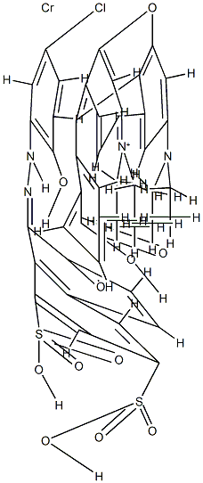 9-(2-羧基苯基)-3,6-双(二乙氨基)占吨翁与[8-[5-氯代-2-羟苯基)偶氮]-7-羟基-1,3-萘二磺酸根合]铬酸盐结构式