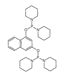 1,1',1'',1'''-((naphthalene-1,3-diylbis(oxy))bis(phosphanetriyl))tetrapiperidine Structure