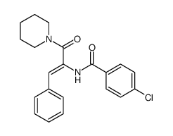 4-chloro-N-(3-oxo-1-phenyl-3-piperidin-1-ylprop-1-en-2-yl)benzamide Structure