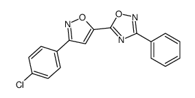 5-[3-(4-chlorophenyl)-1,2-oxazol-5-yl]-3-phenyl-1,2,4-oxadiazole结构式