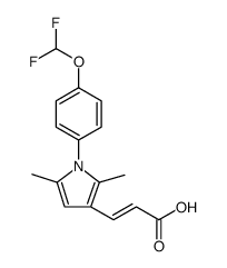 2-Propenoic acid, 3-[1-[4-(difluoromethoxy)phenyl]-2,5-dimethyl-1H-pyrrol-3-yl]结构式