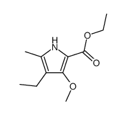 4-ethyl-3-methoxy-5-methyl-pyrrole-2-carboxylic acid ethyl ester结构式