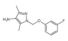 1-(3-FLUORO-PHENOXYMETHYL)-3,5-DIMETHYL-1H-PYRAZOL-4-YLAMINE structure