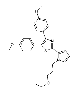 2-[1-(3-ethoxypropyl)pyrrol-2-yl]-4,5-bis(4-methoxyphenyl)-1,3-thiazole结构式