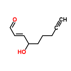 (2E)-4-Hydroxy-2-nonen-8-ynal结构式