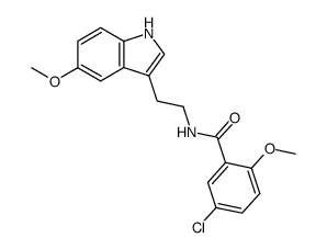 5-Chloro-2-methoxy-N-[2-(5-methoxy-1H-indol-3-yl)-ethyl]-benzamide结构式