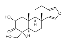 (5α,9α,10β)-2α-Hydroxy-4β-(hydroxymethyl)-4,8β-dimethyl-18-nor-16-oxaandrosta-13(17),14-diene-3-one结构式