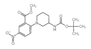 methyl 2-[3-[(2-methylpropan-2-yl)oxycarbonylamino]piperidin-1-yl]-5-nitrobenzoate Structure