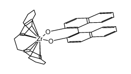 [(S,S)-亚乙基双(4,5,6,7-四氢-1-茚基)]锆(IV)-(R)-1,1'-联-2-萘甲酸结构式