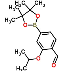 2-Isopropoxy-4-(4,4,5,5-tetramethyl-1,3,2-dioxaborolan-2-yl)benzaldehyde结构式