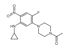 1-acetyl-4-[5-(cyclopropylamino)-2-fluoro-4-nitrophenyl]piperazine Structure