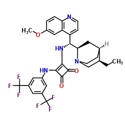 3-[[3,5-双(三氟甲基)苯基]氨基]-4-[[((9R)-10,11-二氢-6''-甲氧基七氢呋喃-9-基]氨基]-3-环丁烯-1, 2-二酮结构式