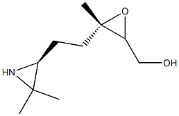 ((2S,3S)-3-(2-(3,3Dimethylaziridin-2-yl)ethyl)-3-methyloxiran-2-yl)methanol结构式