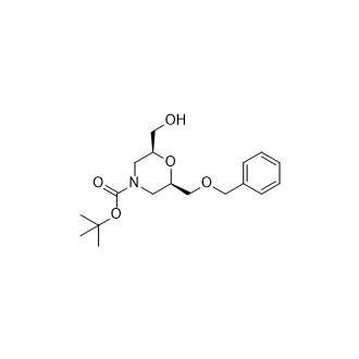 (2R,6S)-2-((苄氧基)甲基)-6-(羟甲基)吗啉-4-羧酸叔丁酯结构式