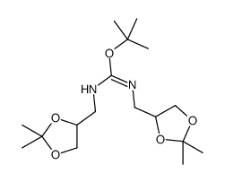 tert-butyl N,N'-bis[(2,2-dimethyl-1,3-dioxolan-4-yl)methyl]carbamimidate结构式