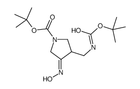 4-N-BOC-AMINOMETHYL-1-N-BOC-PYRROLIDIN-3-ONE OXIME Structure