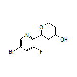 2-(5-溴-3-氟吡啶-2-基)四氢-2H-吡喃-4-醇结构式