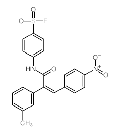 4-[[2-(3-methylphenyl)-3-(4-nitrophenyl)prop-2-enoyl]amino]benzenesulfonyl fluoride结构式