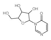 3-[3,4-dihydroxy-5-(hydroxymethyl)oxolan-2-yl]pyrimidin-4-one结构式