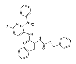 [1-(2-Benzoyl-6-chloro-pyridin-3-ylcarbamoyl)-2-phenyl-ethyl]-carbamic acid benzyl ester结构式