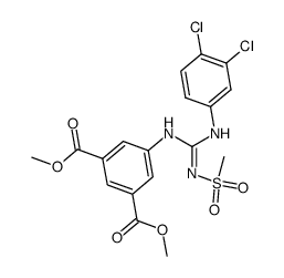 N-Methylsulfonyl-N'-(3,4-dichlorphenyl)-N'-<3,5-bis(methoxycarbonyl)phenyl>-guanidin Structure