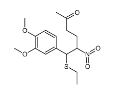 6-(3,4-dimethoxyphenyl)-6-ethylsulfanyl-5-nitrohexan-2-one结构式