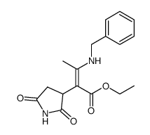 ethyl 3-(benzylamino)-2-(2,5-dioxopyrrolidin-3-yl)but-2-enoate结构式